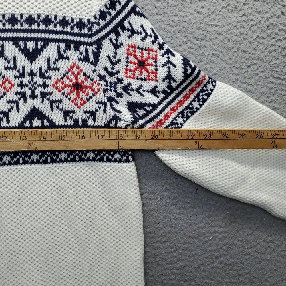 IZOD 1/4 Zip Pullover Sweater Mens Medium Multi Fair Isle Long Sleeve Mock Neck